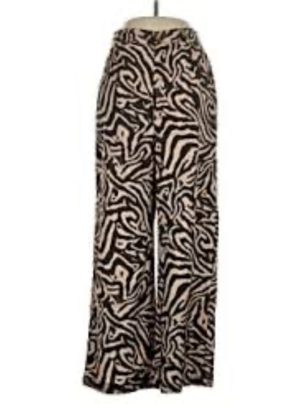 12th Tribe Brown & Cream Wide-Leg Zebra Print Pants